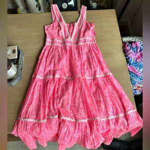 LILLY PULITZER POLLIE COTTON MIDI DRESS Size 8